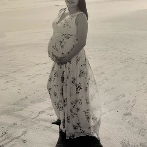 Motherhood floor-length floral dress